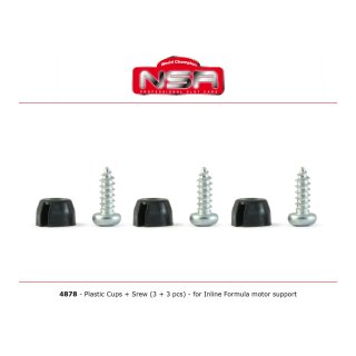 Plastic Cups + screws for inline Formula Motor Support nsr 4878