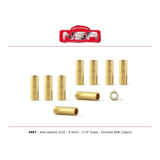 Achsdistanzen 3/32 9,50mm Brass (10)  nsr 4867