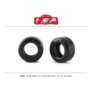 Reifen Slick Front 16x8 no friction (4)  für 13mm Felge Formula NSR5290