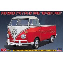 VW Bus T2 Pic-up Truck rot/weiss Hasegawa 1:24 Kit 20556