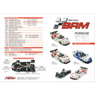 Ersatzteile spare parts BRM TTS Porsche 911 GT1 slotcar