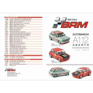 Ersatzteile spare parts BRM TTS Autobiachi Abarth A112 slotcar