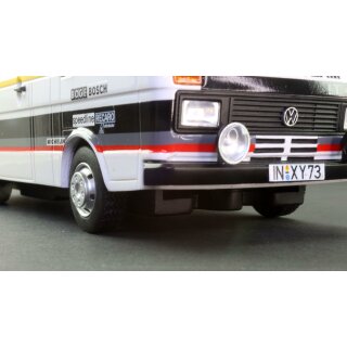 VW LT45 mit Audi S1 Rally  und Trailer Avant slot audi mit Trailer und Bus Slotcar AVRSV2301