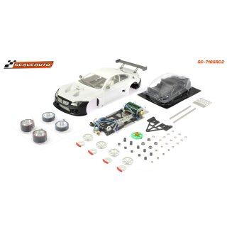 BMW M6 GT3 Full Racing white Kit mit Scaleauto RC-2 Competition Chassis Fahrwerk SC7105RC2 Scaleauto