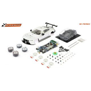 BMW 8 GT3 Full Racing white Kit mit Scaleauto RC-2 Competition Chassis Fahrwerk SC7107RC2 Scaleauto