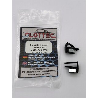Flexible Spiegel für z.B. AMG Mercedes C63 DTM Carrera 124 etc. 1:24 Slottec schwarz Gummi  flexibel, lackierbar für 1:24 Slotcar