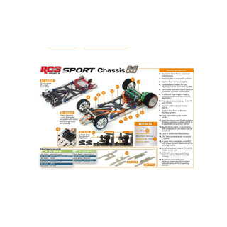 Fahrwerk Sport-M 1:24 RC3 -Komplettfahrwerk Alu-Carbon-Stahl Sidewinder variabler Radstand 94-117mm f.Long-Can Motor   Scaleauto SC-8200B3