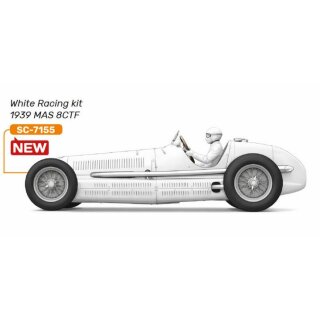 Formel Classic Typ MASER8CTF White Kit in Rennversion mit Alu-Chassis slotcar 1:24 Scaleauto SC7155