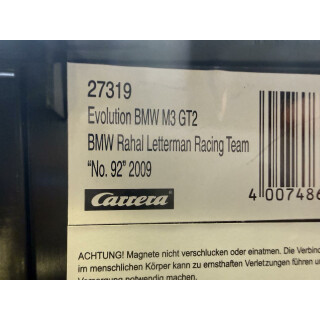 BMW M3 GT2 Rahal Lettermann Nr.92 2009 Carrera Digital 27319DIG132
