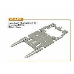 Fahrwerk-Grundplatte 1:24 RC3 Stahl f.Slotcar-Chassis...