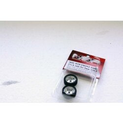 Complete wheel front rubber hard glued and trued 3mm axle...